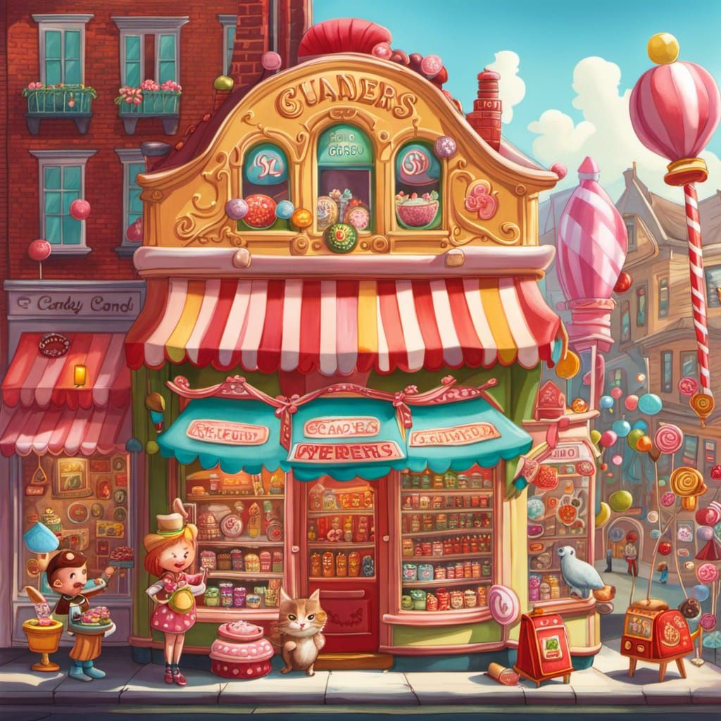 Corner candy shop AI Generated Artwork NightCafe Creator