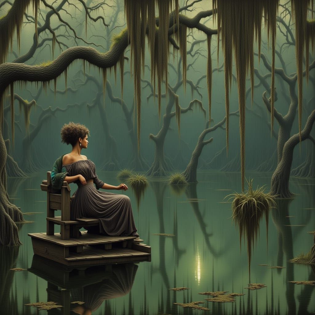 <lora:Flux Bayou:1.0>"swamp woman"