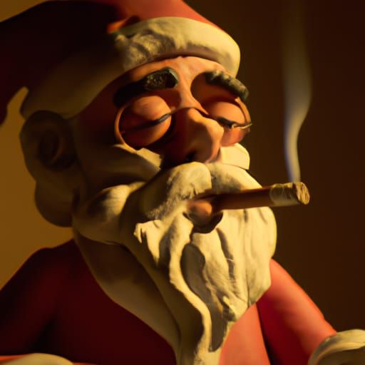 Smoking Santa - AI Generated Artwork - NightCafe Creator