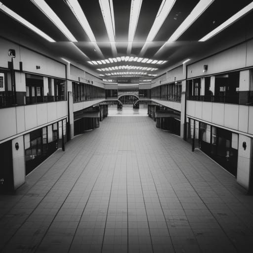 Creepy empty shopping mall