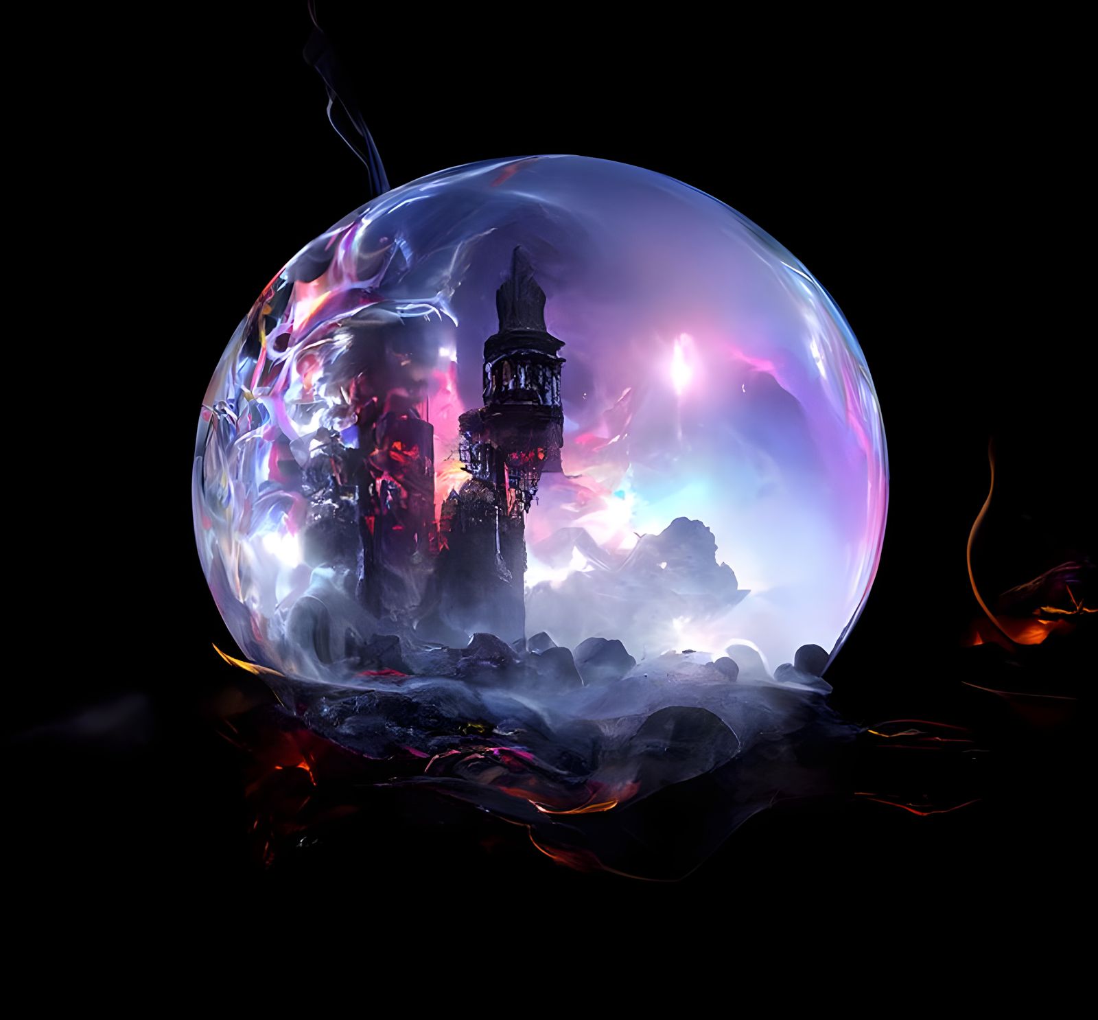 wizards tower seen from a magic portal  by @Michel de Kuijper