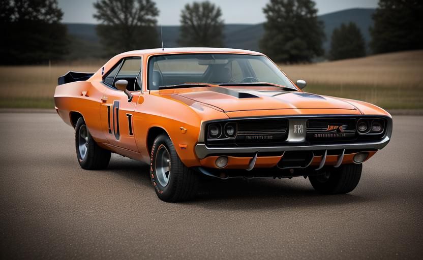 The Duke's of Hazzard, Dodge Charge with # 01 General Lee,  with Rebel flag painted on roof Professional ...  by @T-Roy420