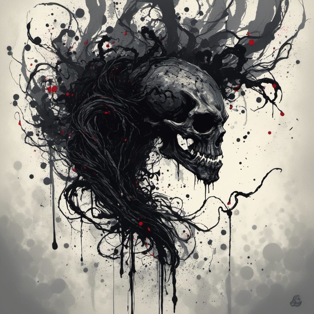 a dark, mysterious, and twisted illustration of ink text (Text: "Twisted Ink") <lora:Twisted Ink:1.0> 