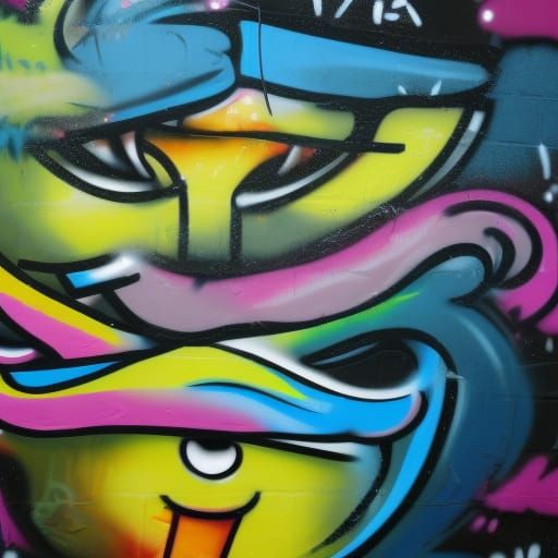 Beautiful Blonde Girl in Graffiti Street Art