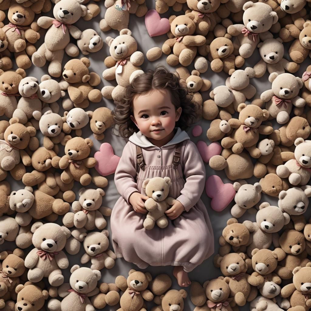 A Beautiful, Adorable, Happy, Baby Girl's, Playing With Cute...