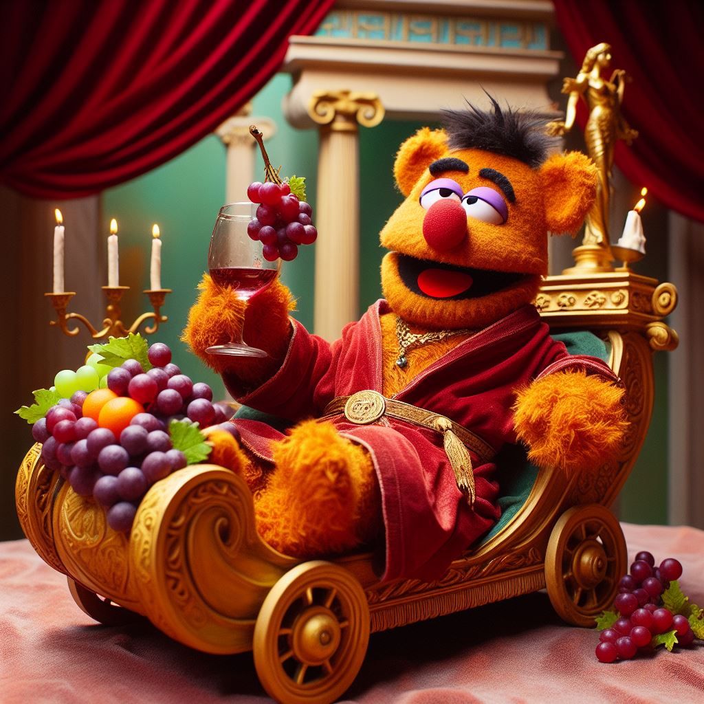 Fozzie bear, God of wine (Fozzie Bear/Dionysus)