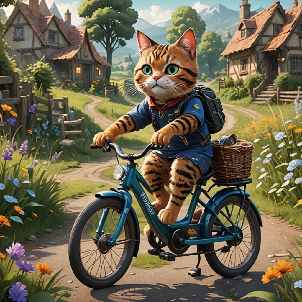 This cat likes to ride a bycicle ...bycicle  by @Pukinette