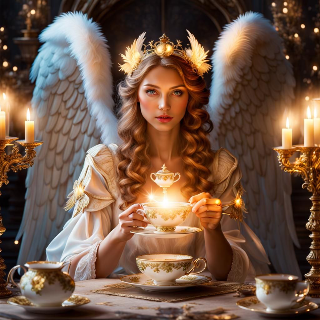 Angel Tea Party AI Generated Artwork NightCafe Creator