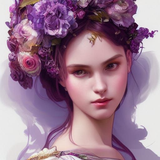 girl with a purple dress - AI Generated Artwork - NightCafe Creator