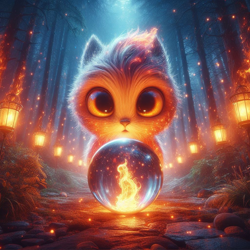 Man of Fire in enchanted forest