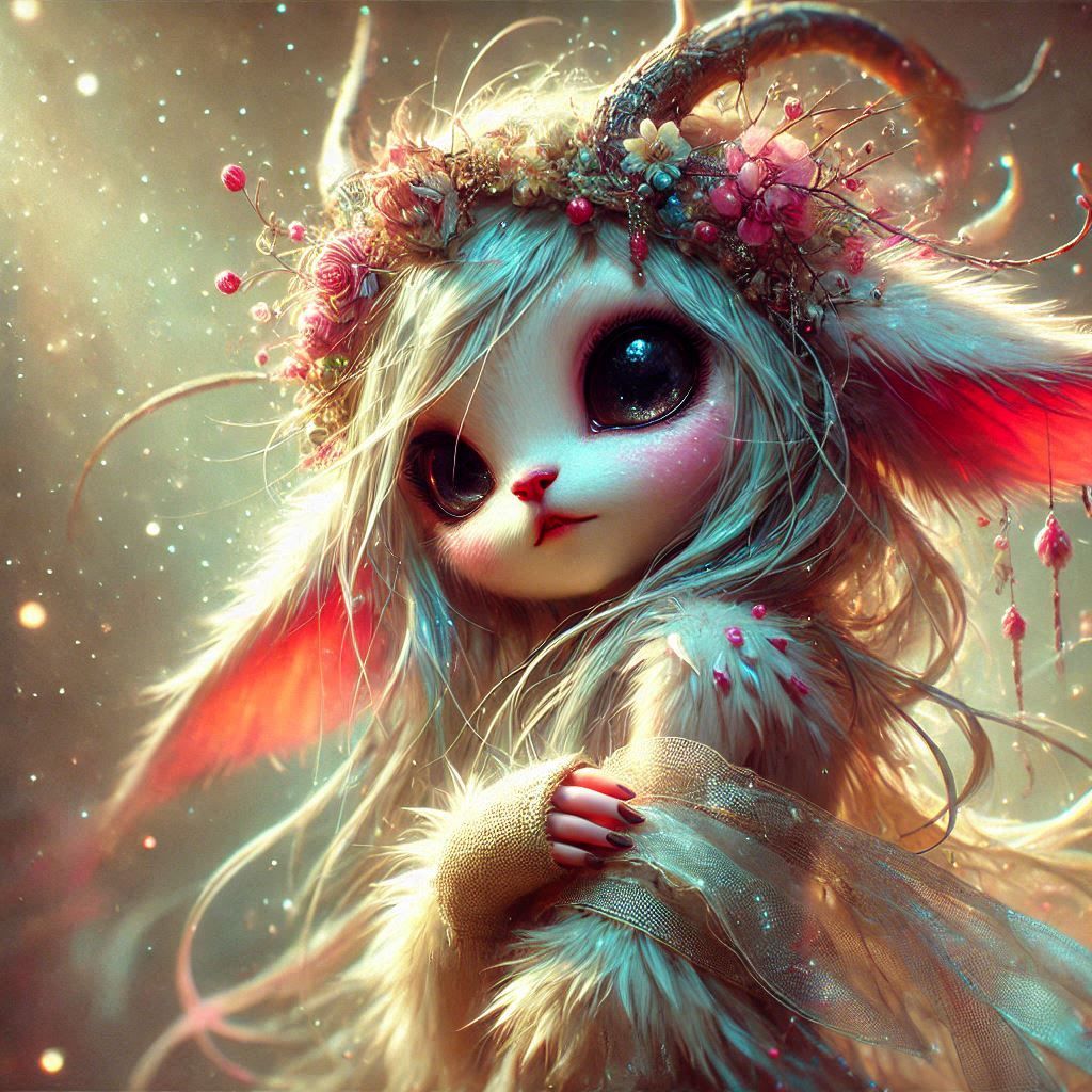 adorable fairy-tale fantasy creature portrait..