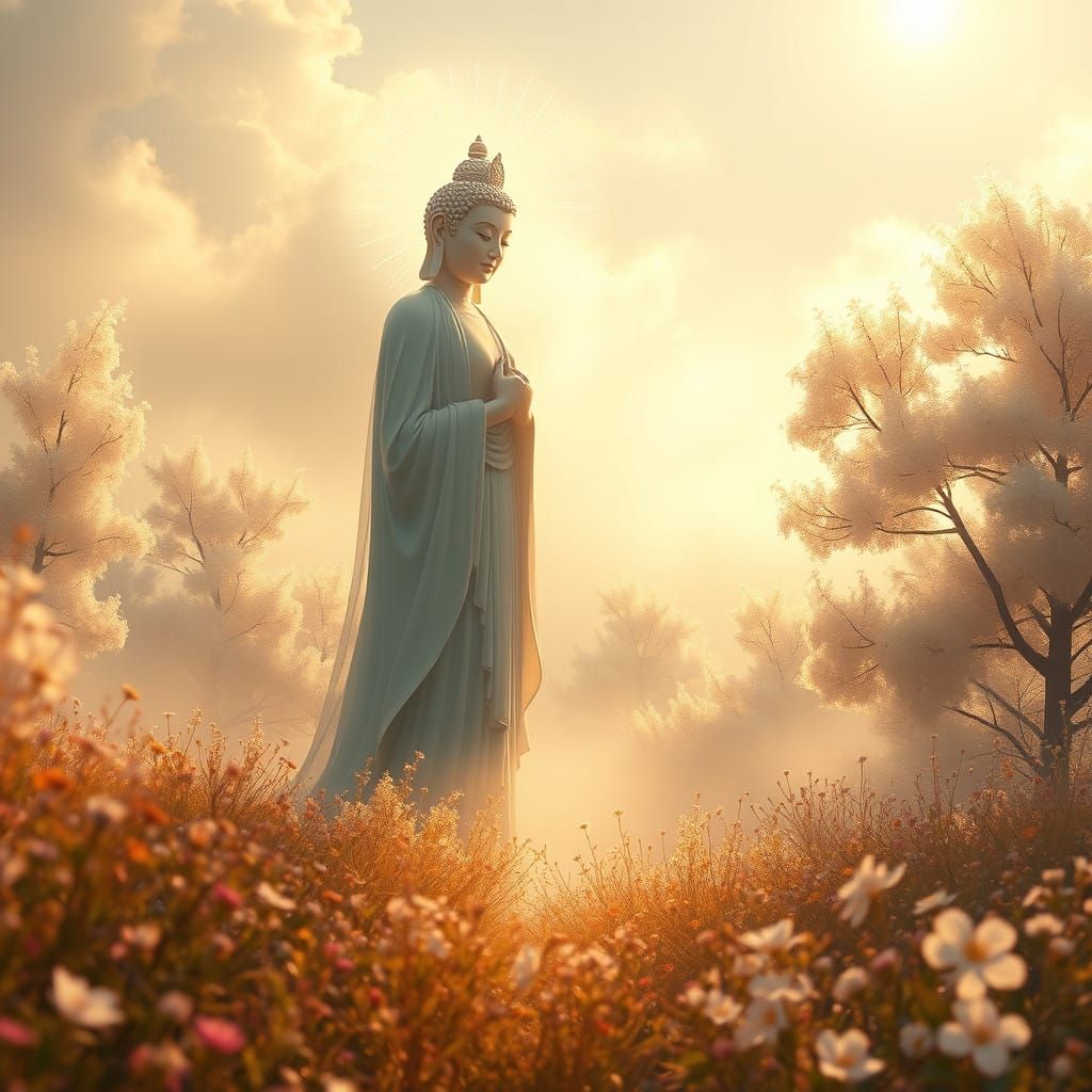 Ethereal Bodhisattva in a Realm of Golden Light