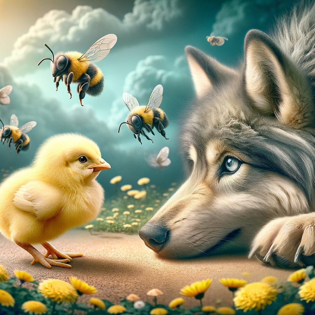 Surreal Harmony of Creatures in a Dreamlike Landscape