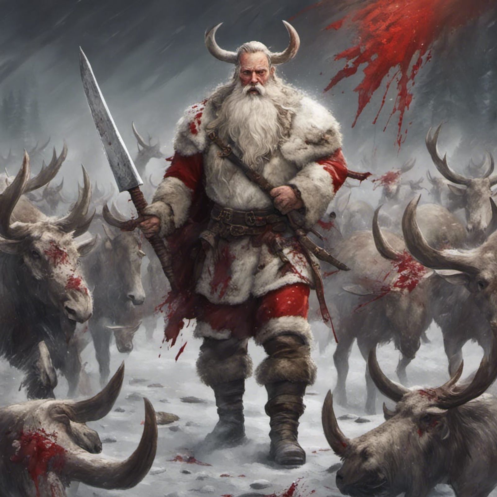 viking warrior painting
