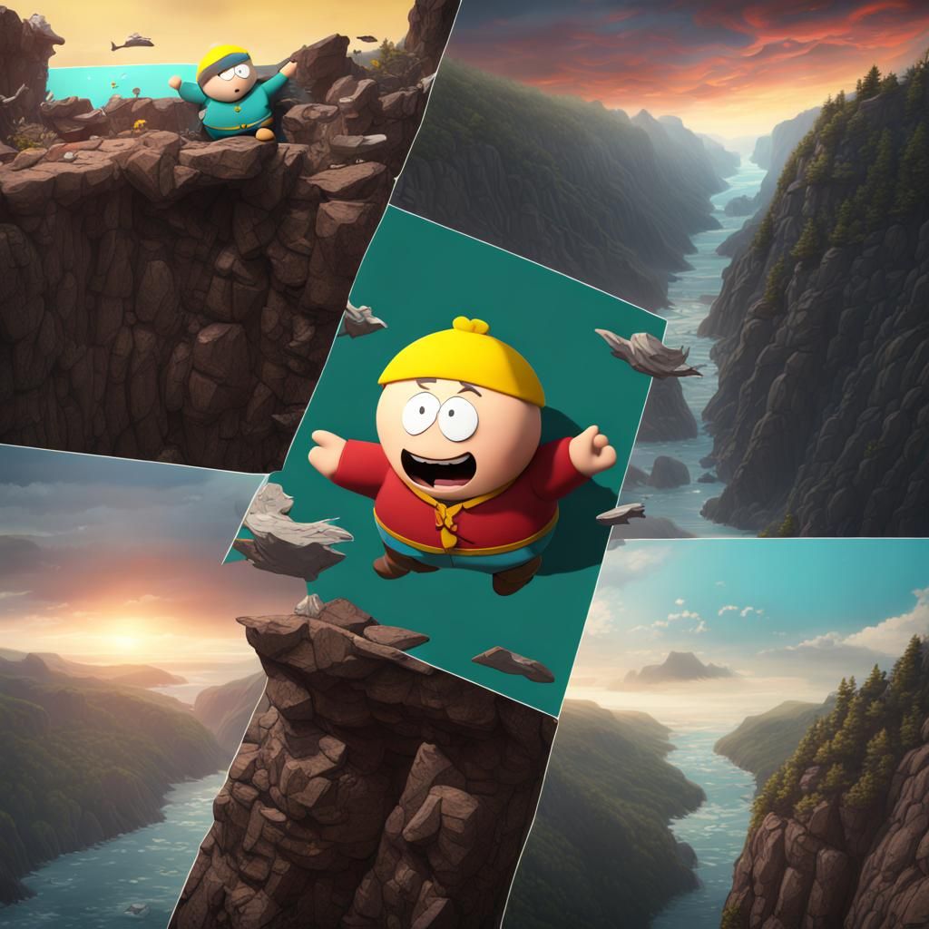 Cartman Falling Off A Cliff Ai Generated Artwork Nightcafe Creator 3276