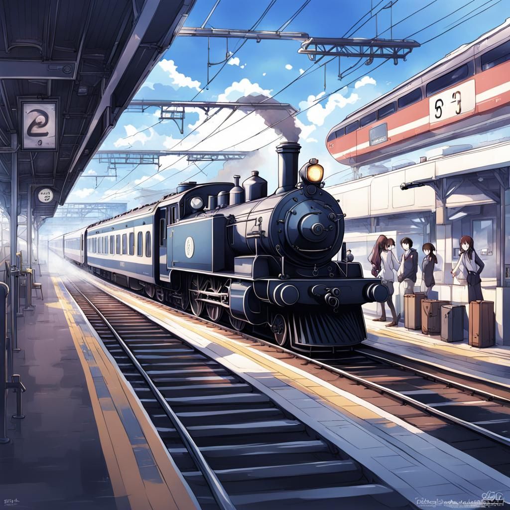 train on station 3 - AI Generated Artwork - NightCafe Creator