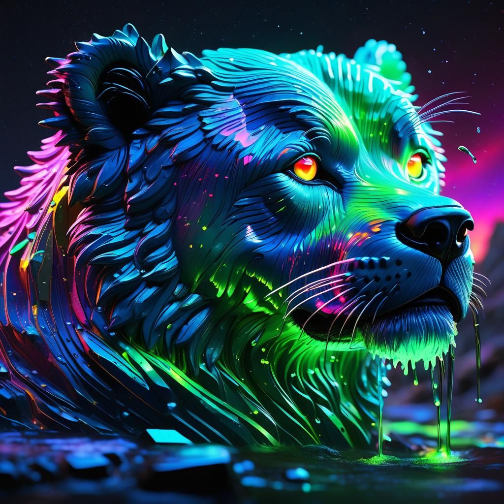 Stunning, dramatic, neon light, aurora borealis