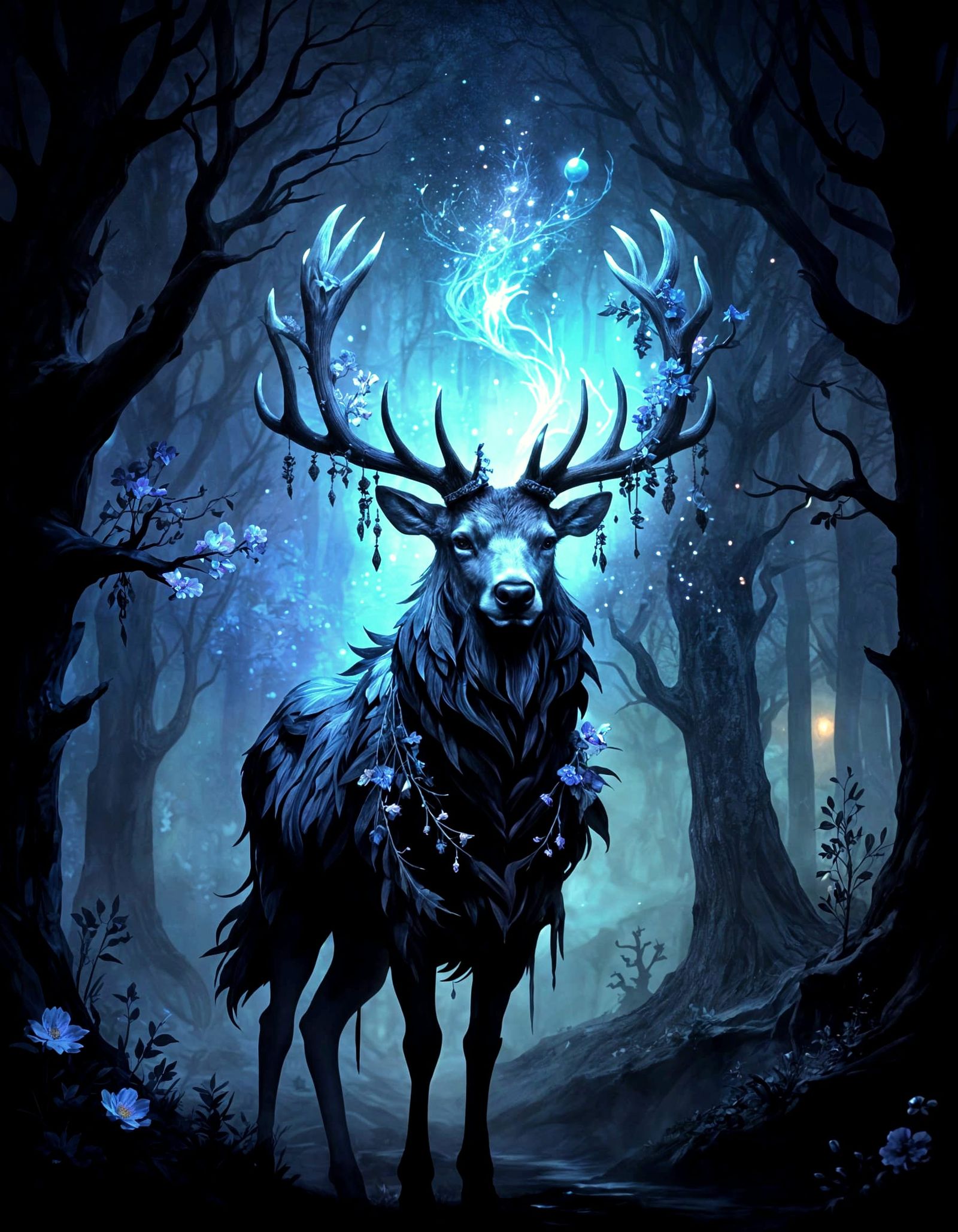 Will-o-the-Wisp Stag Spirit   by @KBunny001