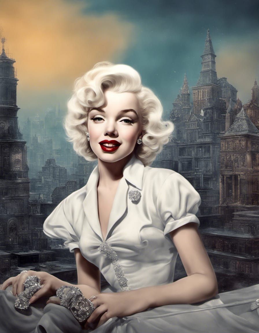 Young Marilyn at the film set.