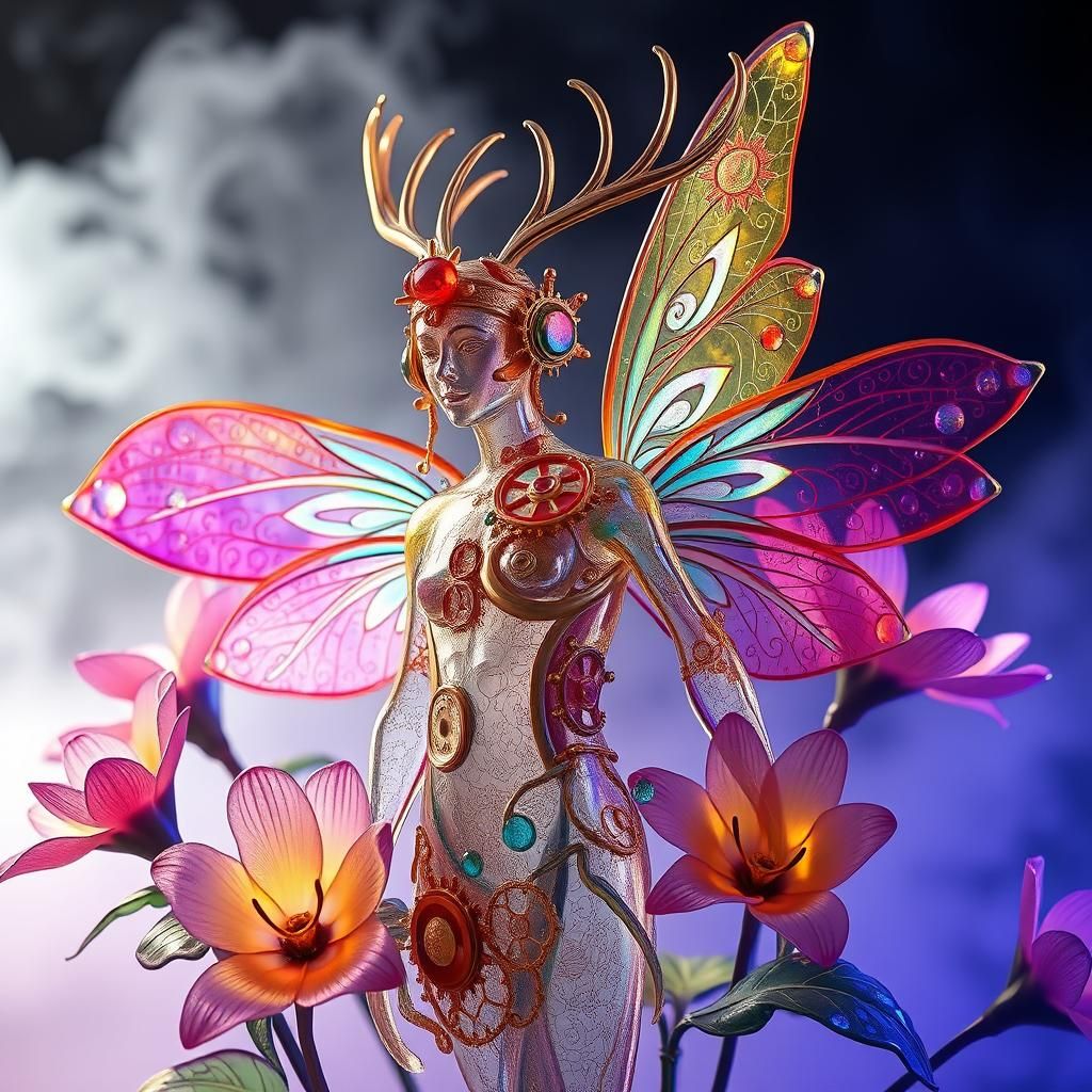Hyper-realistic, high-detailed, Blown glass lampwork lifesiz...