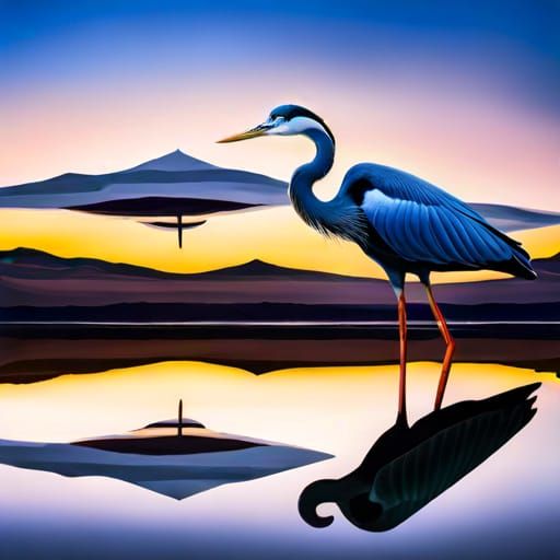A Heron in Icy Waters