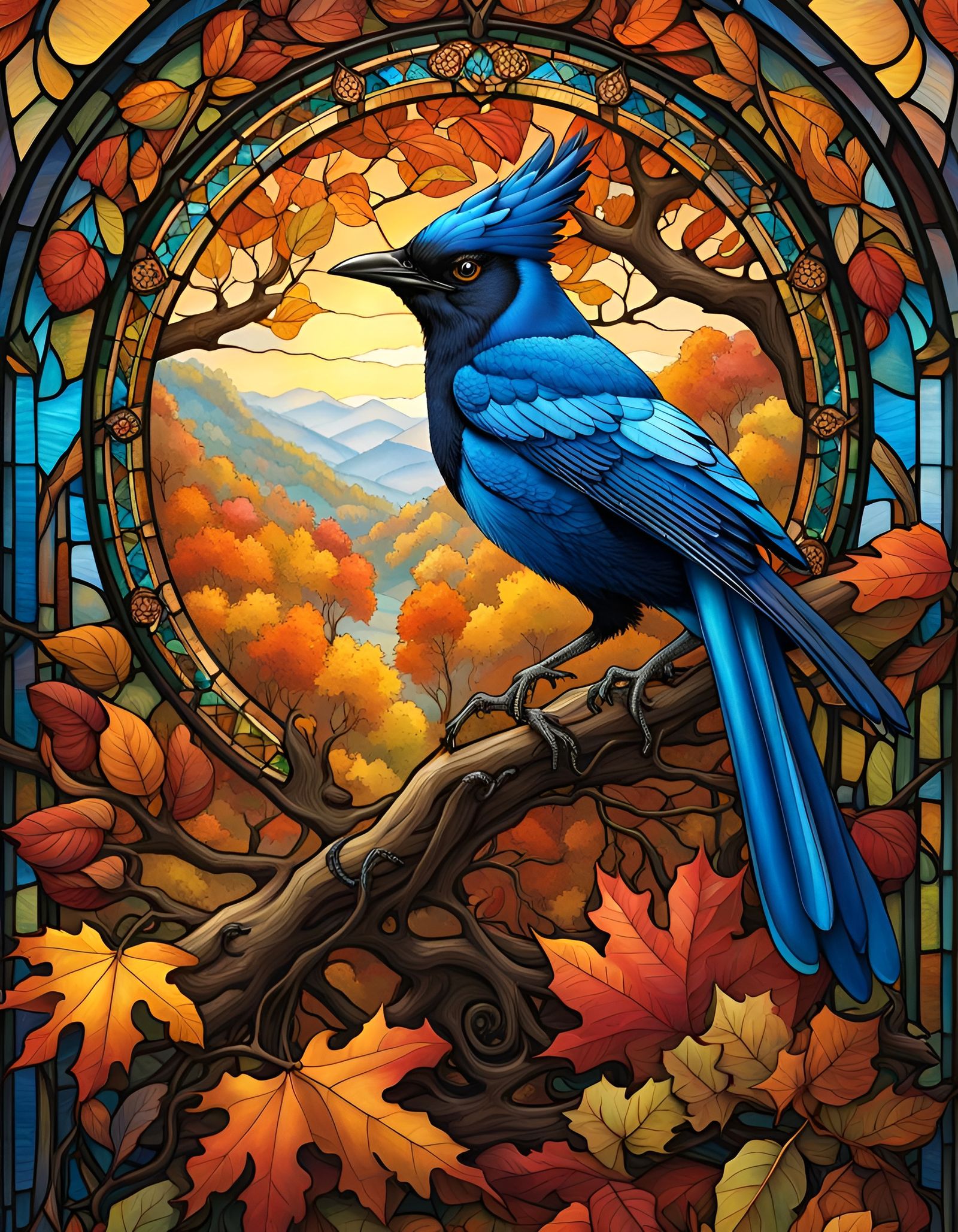 Steller's Jay on an Autumn Day  by @Saturn