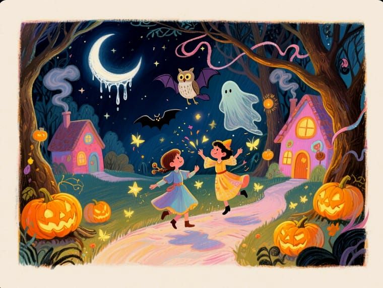 9/21/2025-Whimsical Surrealism Halloween Night Art By Archan...