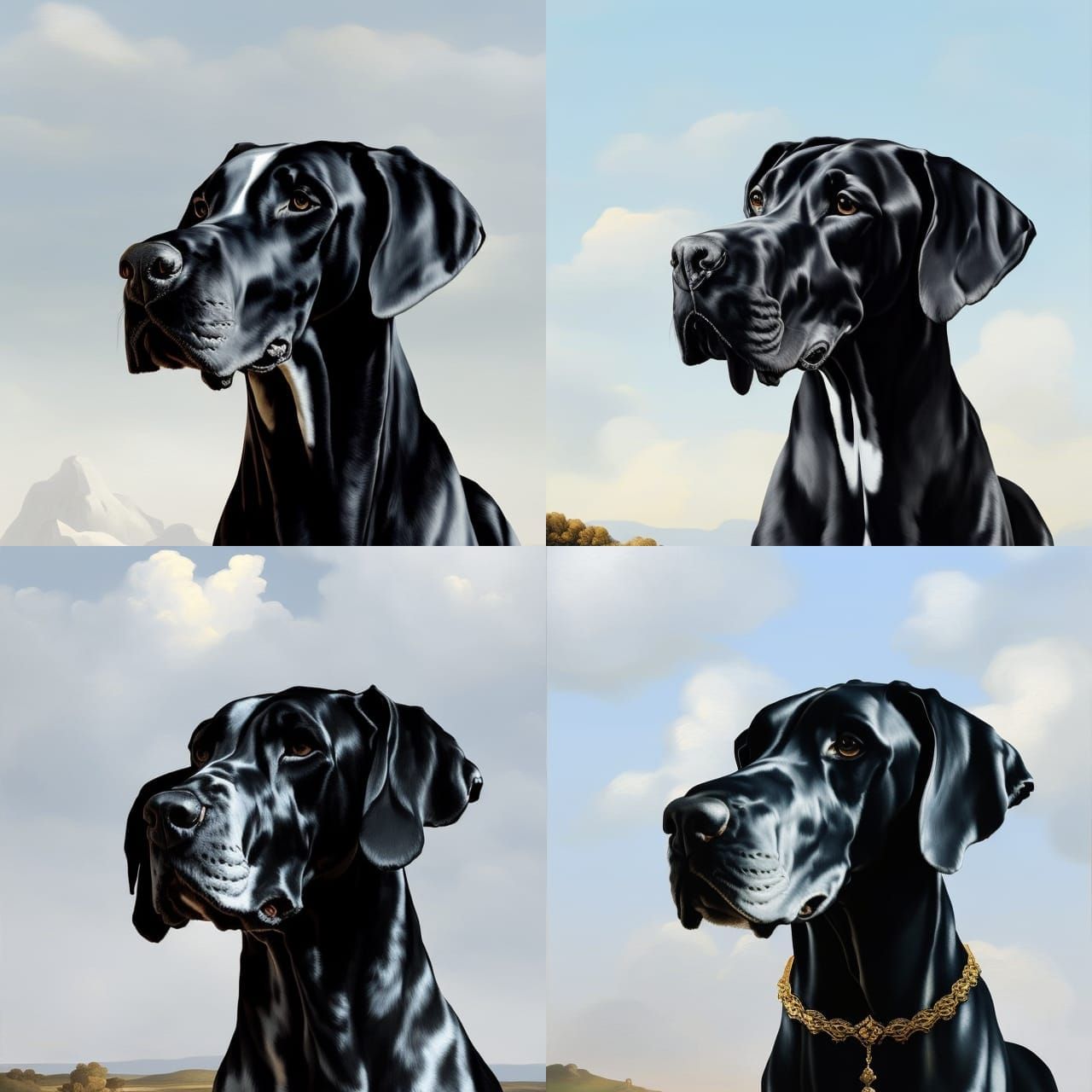 a portrait of a great dane in a scenic environment by mary b...