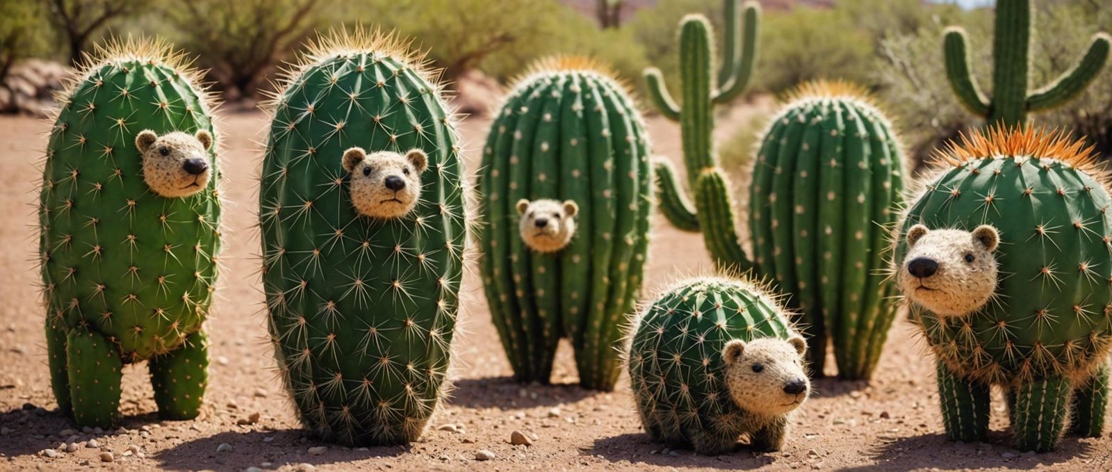 animals made out of cactus