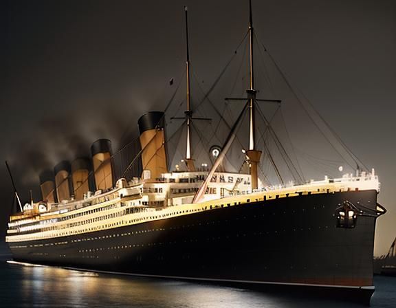 R.M.S TITANIC in 1912s Professional photography, bokeh, natural ...