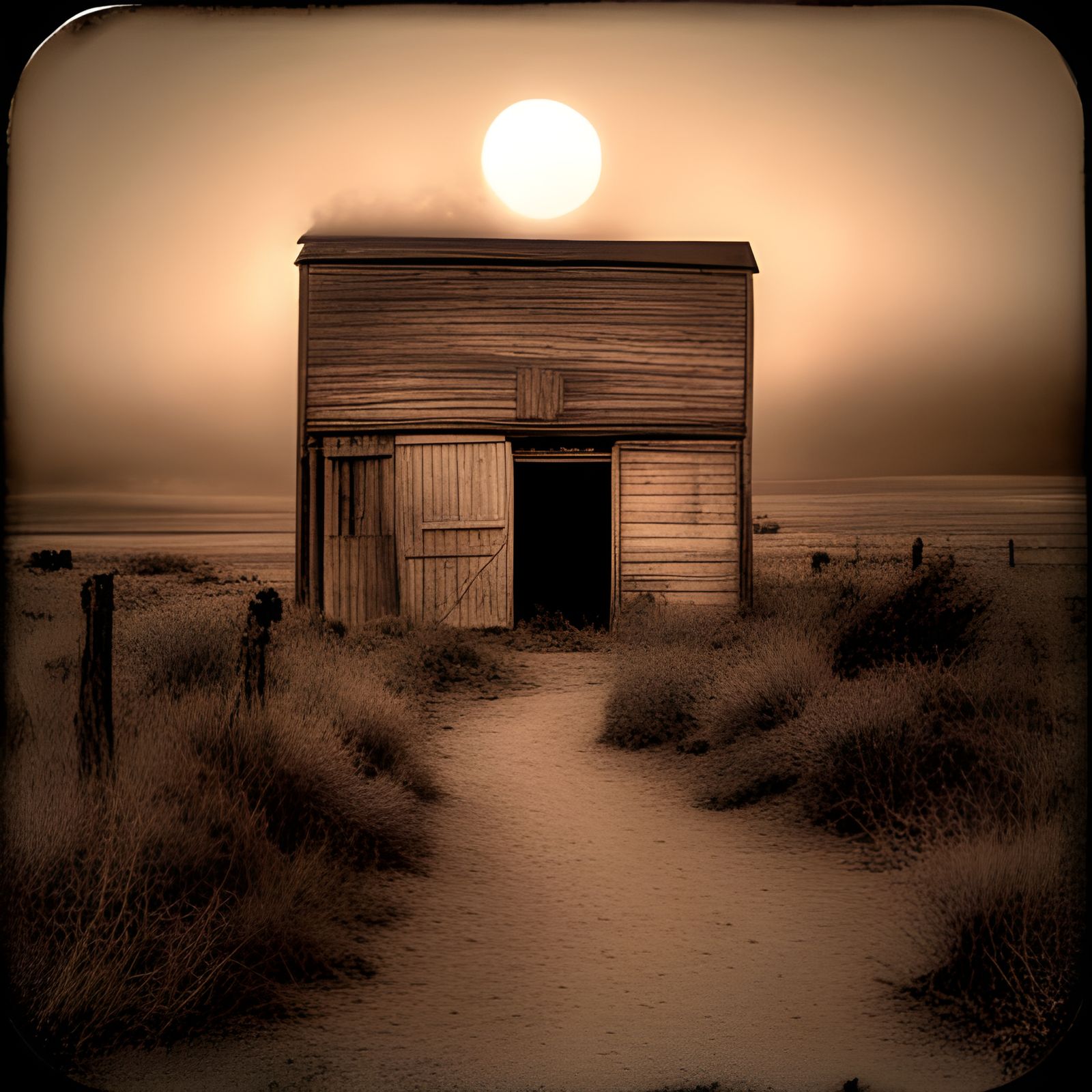 Haunted 1800s Wild West Daguerreotype Photograph of a Lonely...