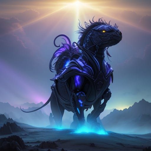 Bioluminescent Scorpion in Divine Light