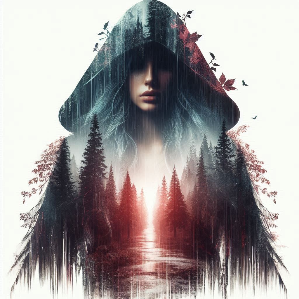 double exposure beautiful fantasy DALL-E 3 portrait landscape..