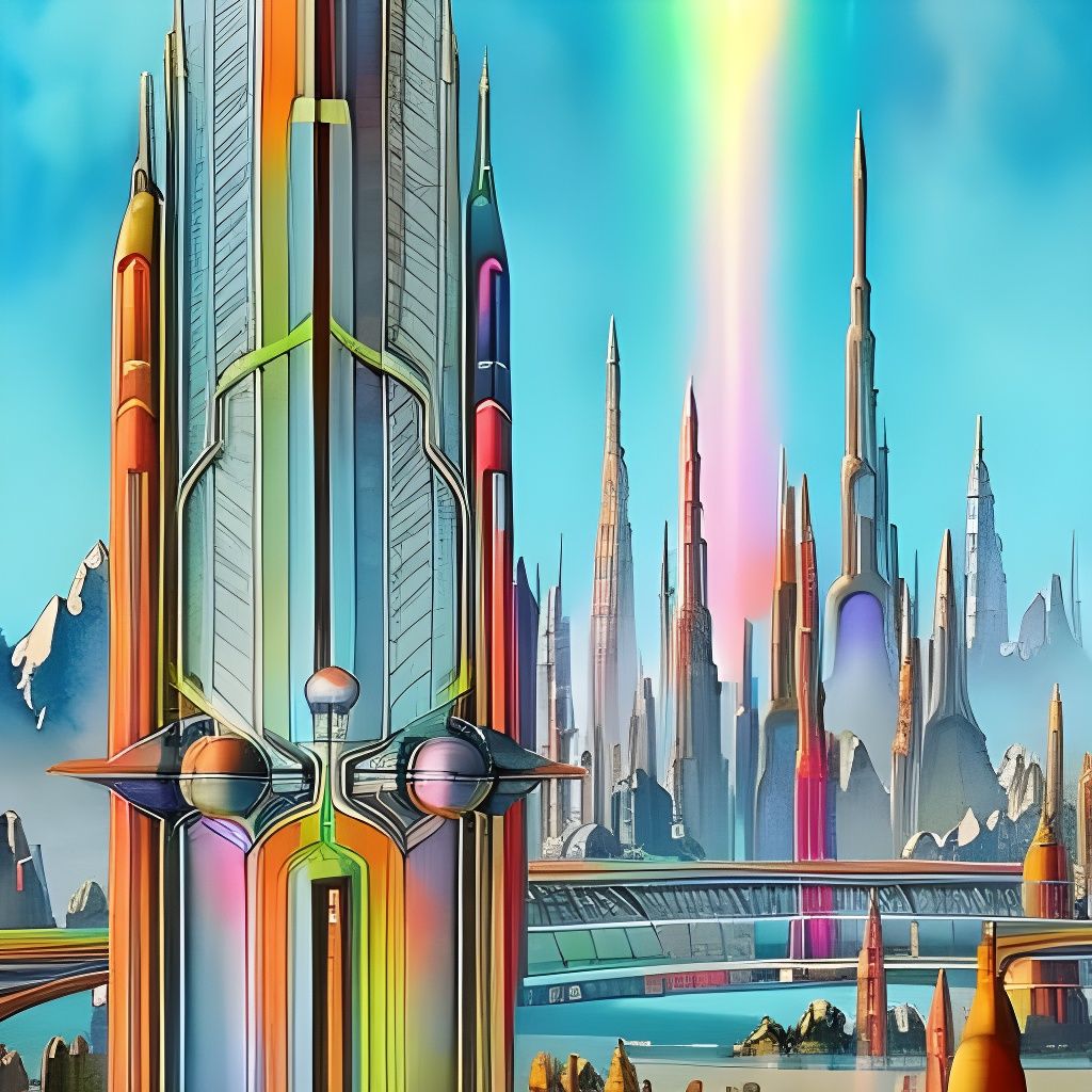 Futuristic Cityscape - AI Generated Artwork - NightCafe Creator