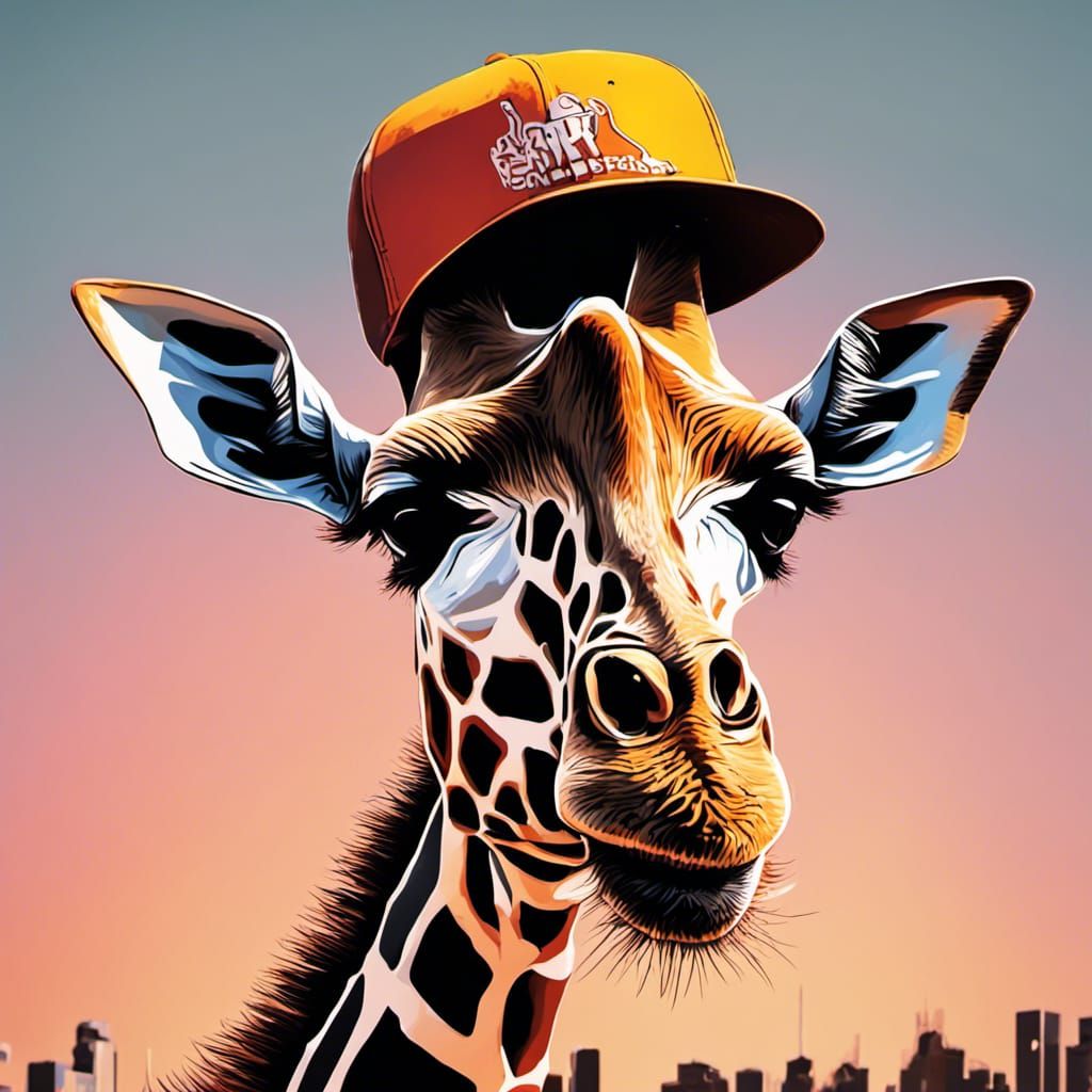 girafe with a cap