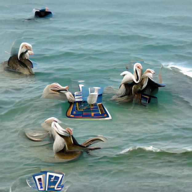 pelicans playing poker