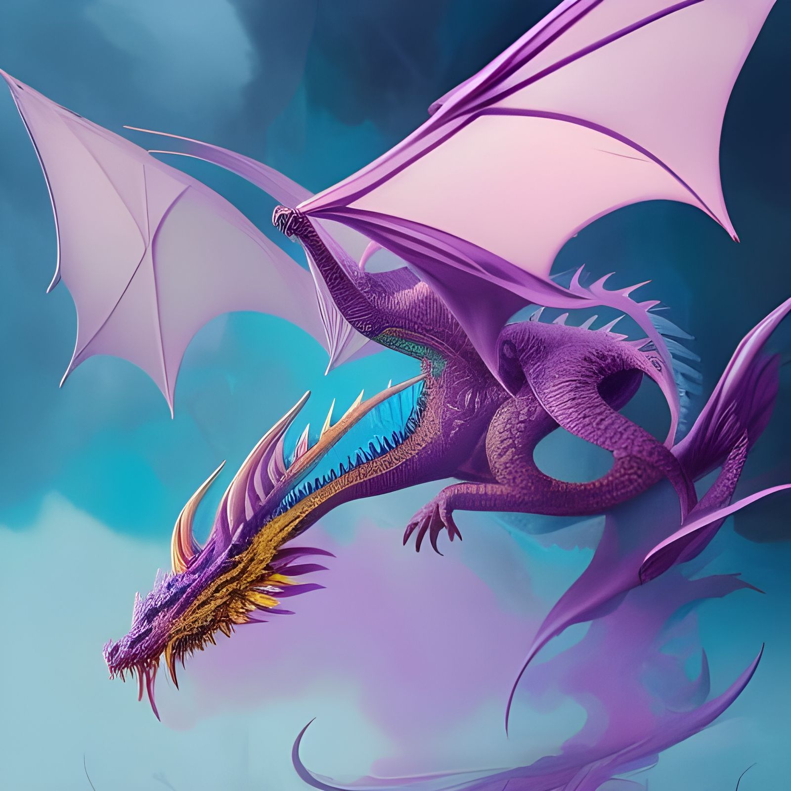 Purple sky dragon - AI Generated Artwork - NightCafe Creator