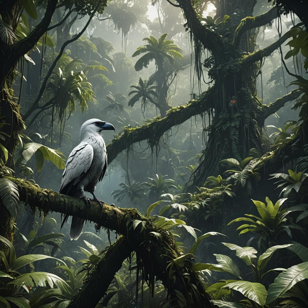White Crow in Puerto Rican Jungle  by @White Crow