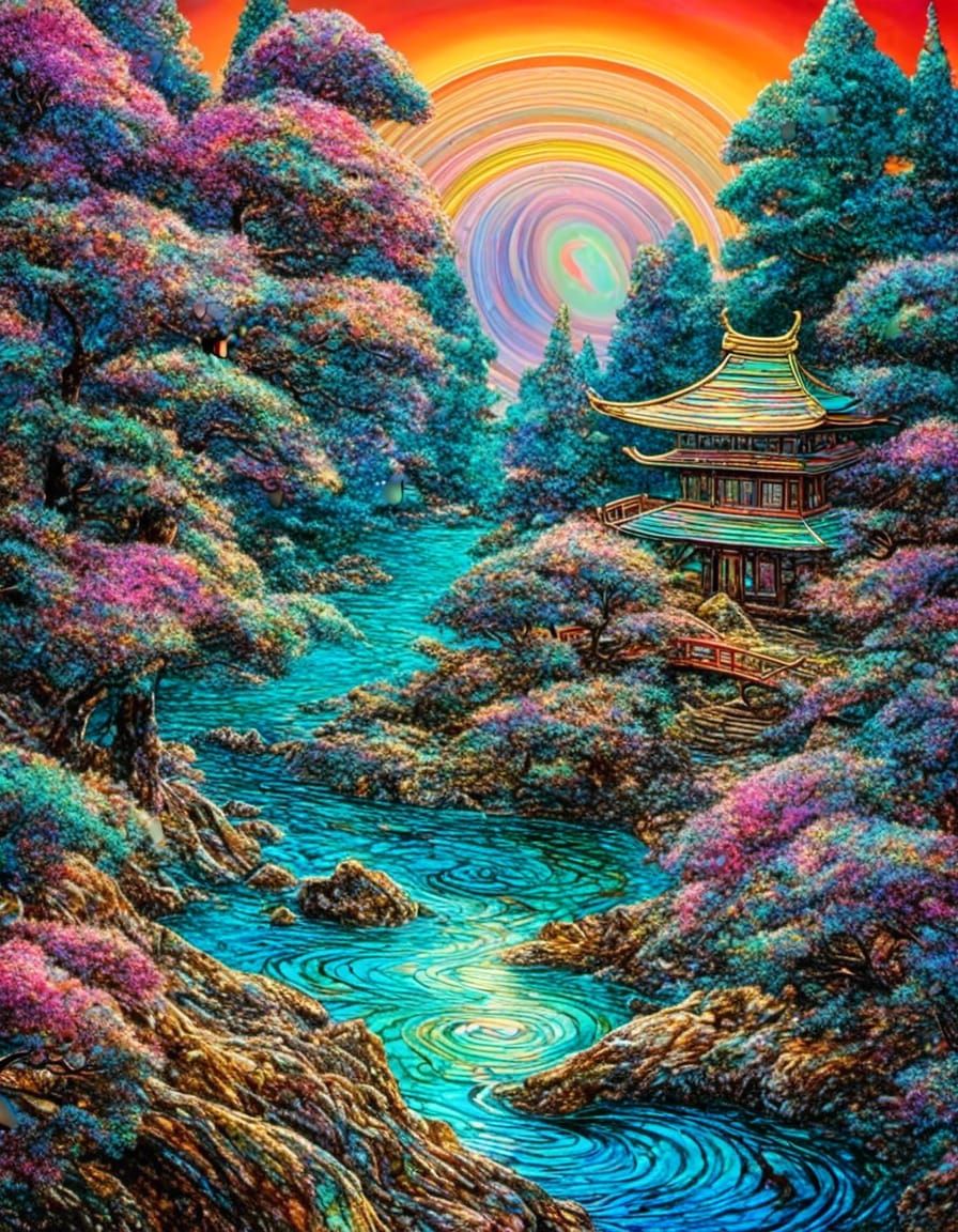 Japanese Pavilion in a fantasy world