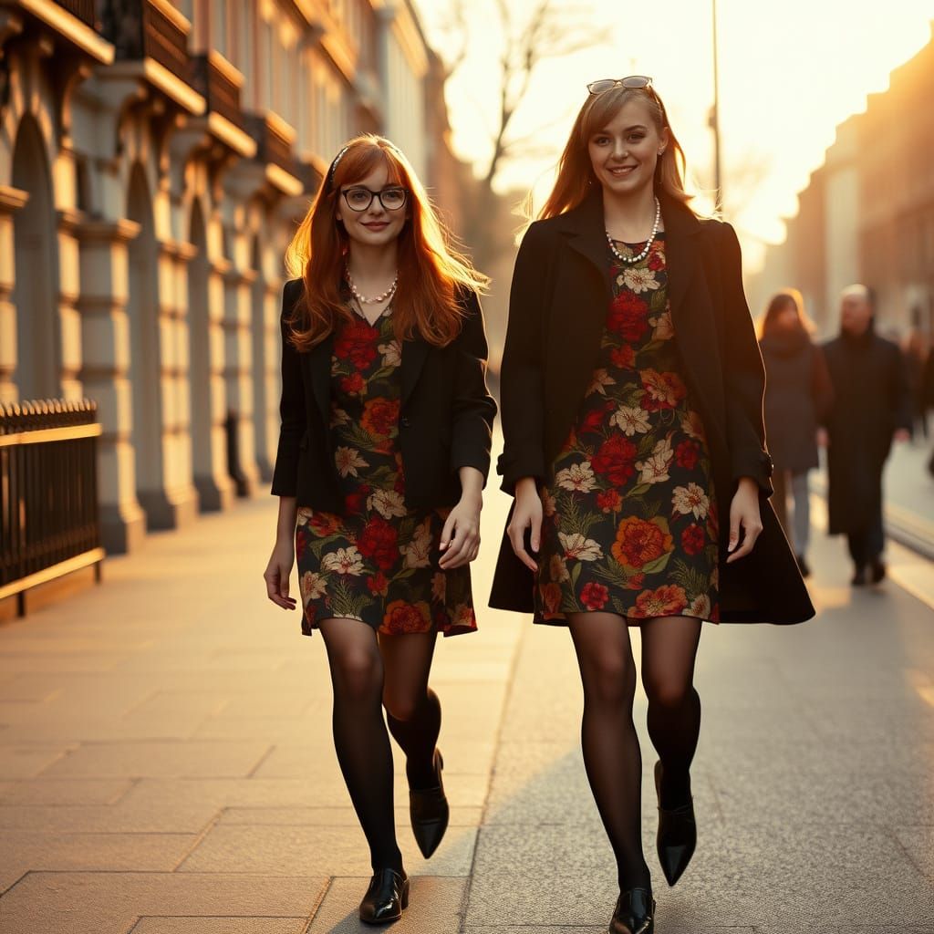 Vintage London Chicks Stroll in Autumn 1960s