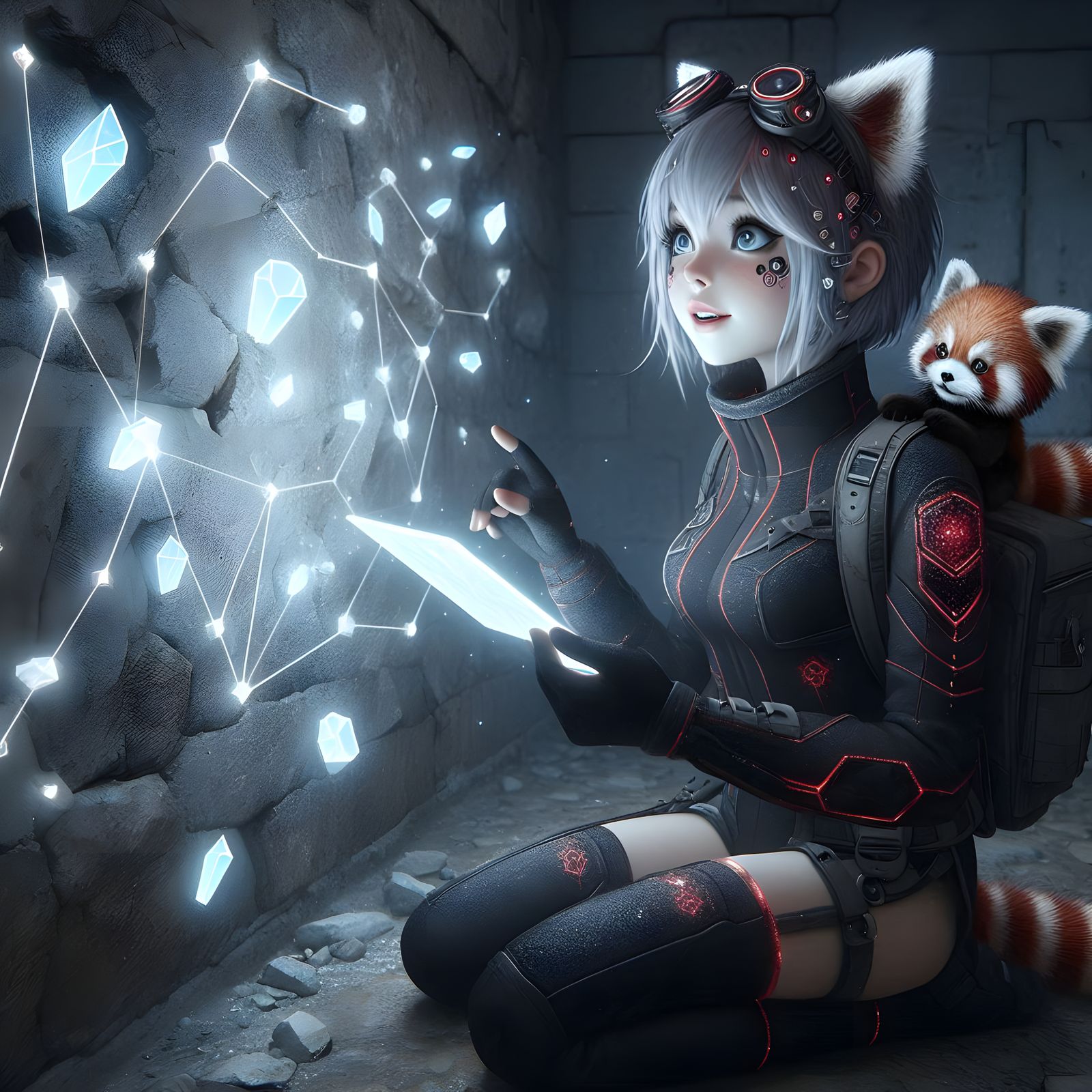 Jaybe and little Monji are studying an Ancient Star Map