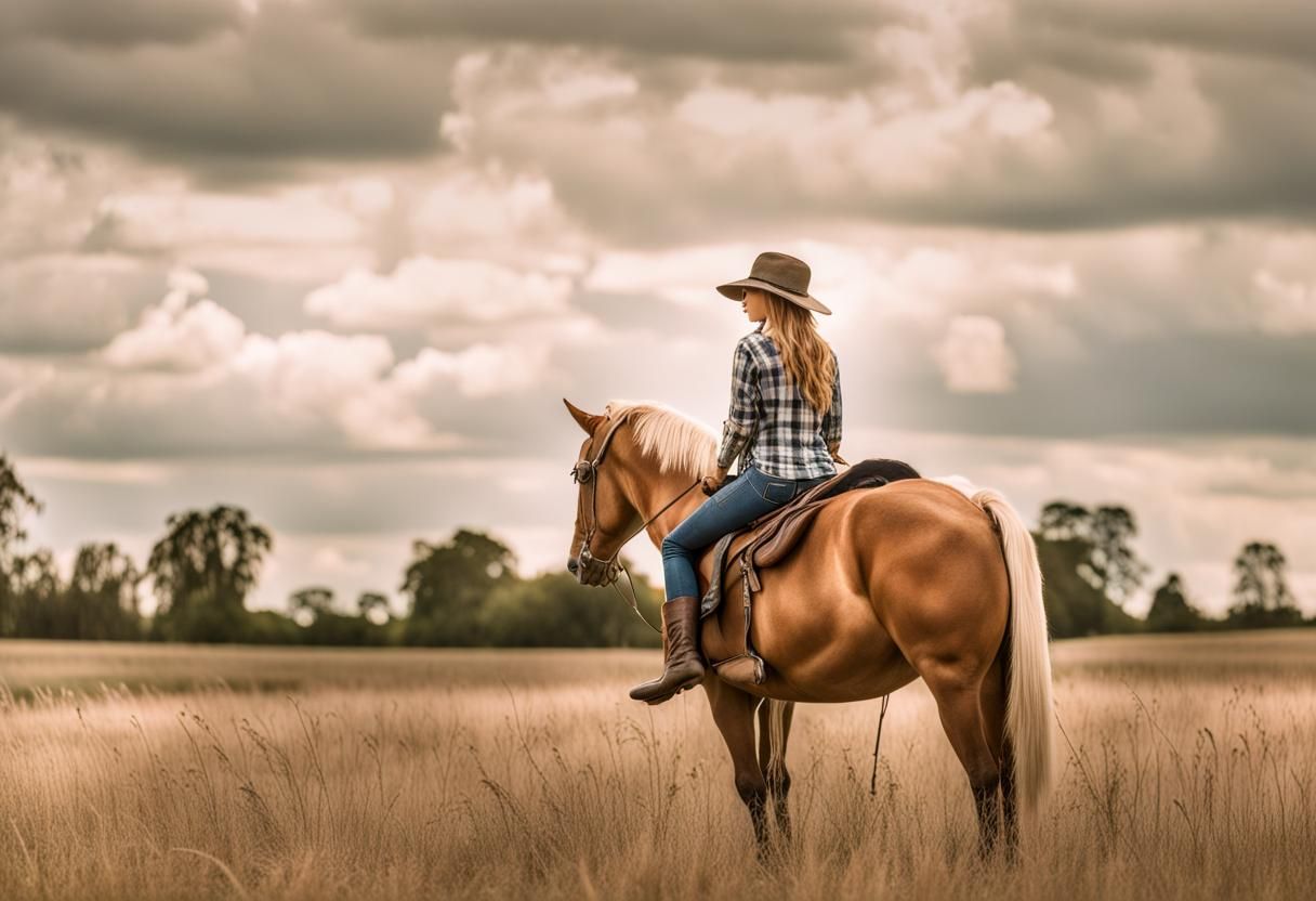 women riding horse
