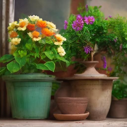 patio garden AI Generated Artwork NightCafe Creator