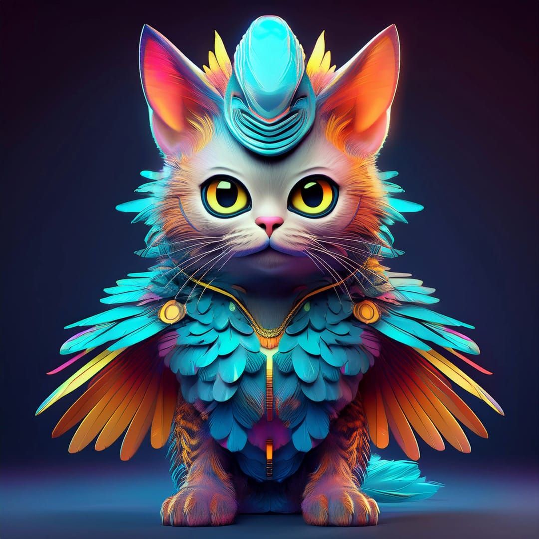 CAT WEARING BIRD'S COSTUME