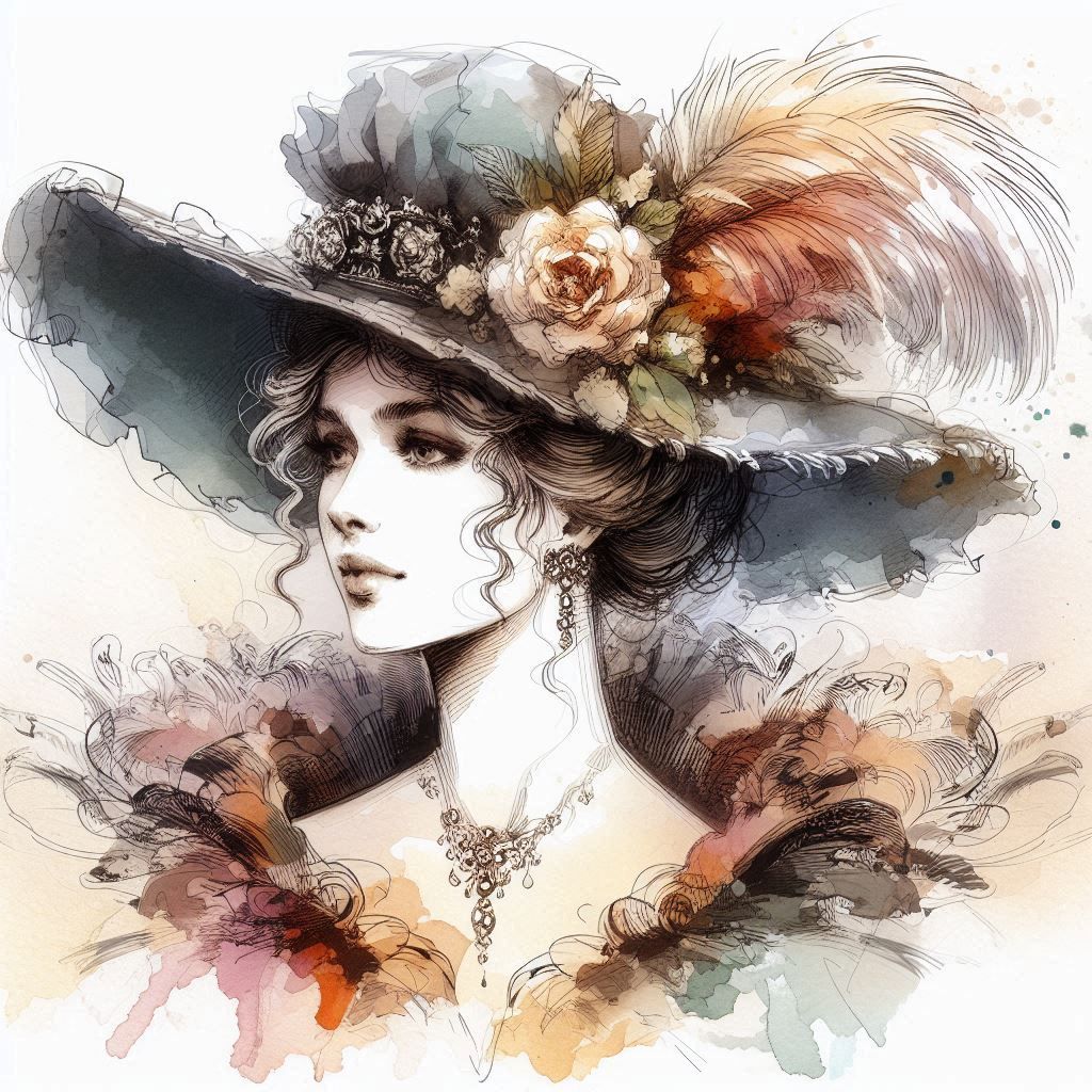 Beautiful woman from the 1800s, portrait