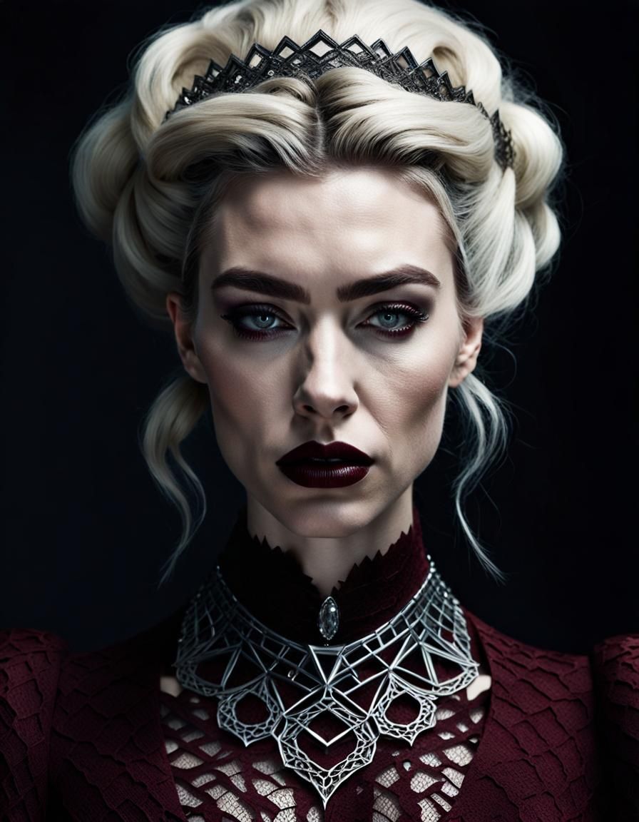 Vanessa Kirby as a Stunning Demon : unique hair and pouty li...