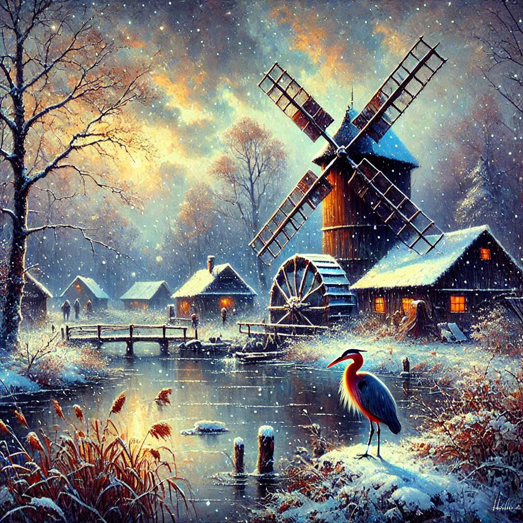 Snowy Windmill  by @undefined