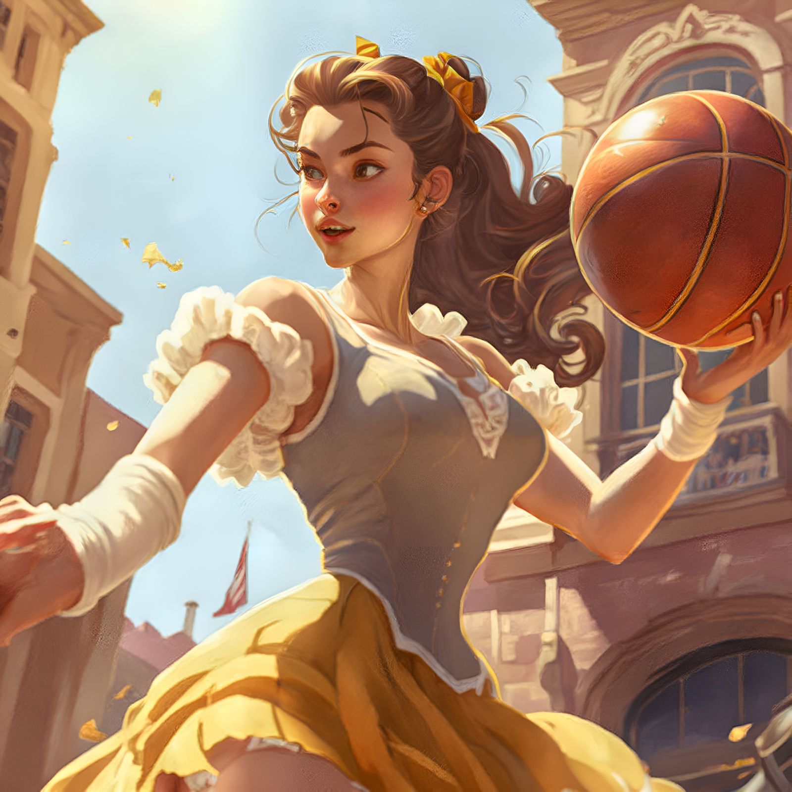 Daily Midjourney Princess Sports: Basketbelle