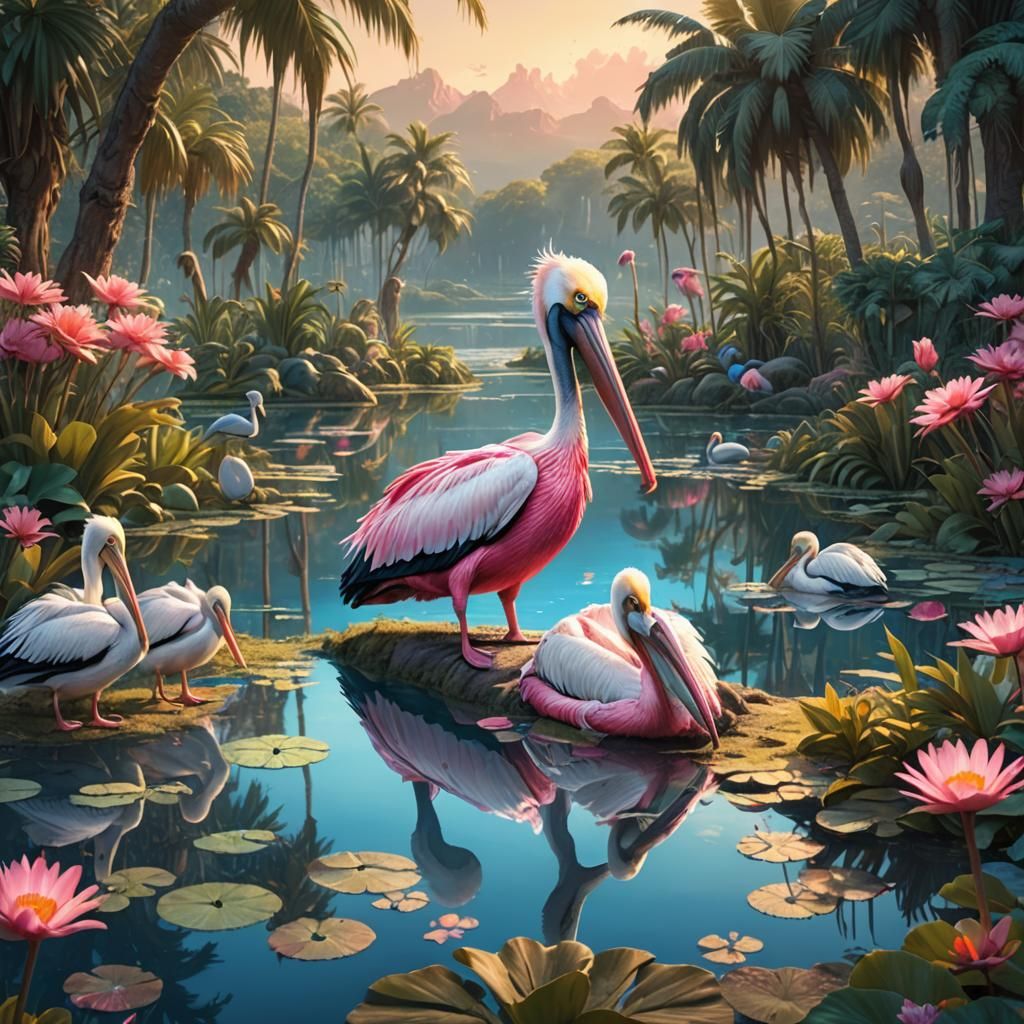 >CarroonArt>roze-pelikaan-en vrienden <CartoonArt<