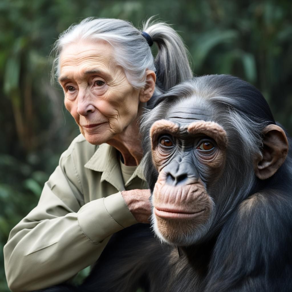 Dr Jane Goodall, English primatologist and anthropologist, who has worked extensively on conservation ...  by @Carol B
